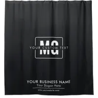 Custom Black Business Name Monogram Promotional Shower Curtain