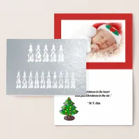 Merry Christmas Tree Font, Add Photo, Verse, ZAtoZ Foil Card