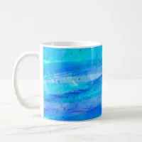 Aqua Blue, Purple and Teal Abstract Art Coffee Mug