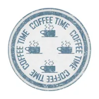 Coffee Time Blue on White Cutting Board