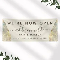 Holographic Glam Glitter Salon Opening Banner