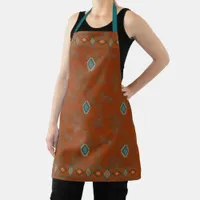 Southwest Canyons Turquoise Copper Geometric Apron