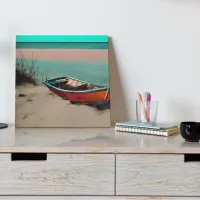 Stranded Boat on a Sandy Beach | AI Generated Art