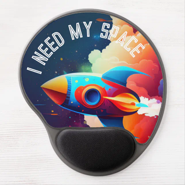 Rocket Flying in Space Gel Mouse Pad