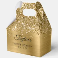 Glittery Gold Glam Sweet Sixteen Favor Boxes