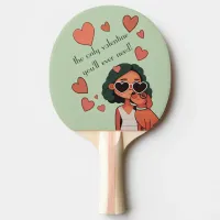 Dog Valentine Tote Bag Ping Pong Paddle