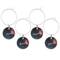 Elegant Personalized Fireworks New Year Party 2024 Wine Charm