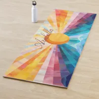 Abstract Sun Rays And Sea Horizon Yoga Mat