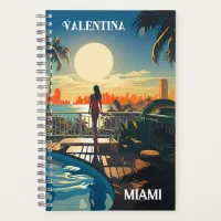 Pool patio at sunrise overlooking Miami Beach Notebook