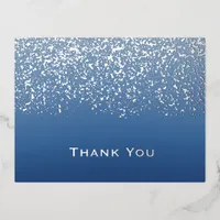 Silver Foil Wedding Thank You  Foil Holiday Postcard