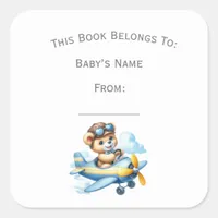 Customize Flying Teddy Bear Book Plate