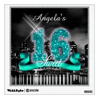 City Lights Sweet Sixteen Teal ID120 Wall Sticker