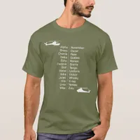 Helicopter Pilot Phonetic Spelling Alphabet Words T-Shirt