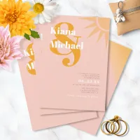 Sunshine Typography Wedding Pink Peach ID1048 Invitation
