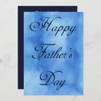 Happy Fathers Day Blue Summer Picnic Party Invitation