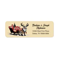 Retro Santa's Sleigh Return Address Label