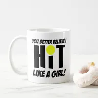 hit like a girl volleyball coffee mug