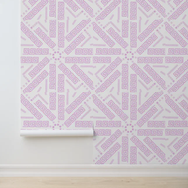 Light pink symmetric modern squares pattern  wallpaper