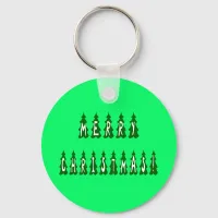 Merry Christmas Tree Font Keychain