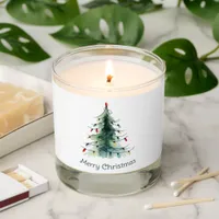 Minimalist Watercolor Christmas Tree Scented Candle