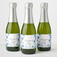 Bluebells Floral Wedding Sparkling Wine Label