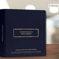 Navy Blue and Gold Corporate Record Book Binder