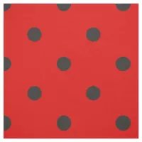 Spanish Flamenco red Black Polka Dot Fabric