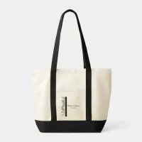 Black and White Swirls Wedding Tote Bag