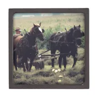 Making Hay With Horses Keepsake Box