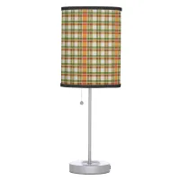 Green Orange Gingham Table Lamp