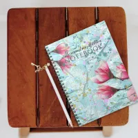 Magnolia Flowers On Vintage Crumpled Paper Custom Notebook