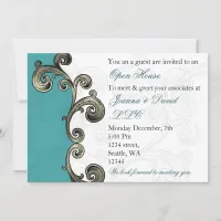 elegant aqua Corporate party Invitation