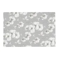 Watercolor White Orchid on Grey | Placemat