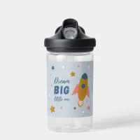 Dream Big Little One Cute Cartoon Space Rocket Water Bottle