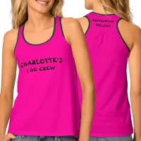Hot Pink Bachelorette Personalized Name Bridesmaid Tank Top