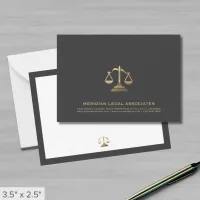 Gold Scale Modern Legal Note Card