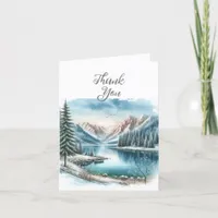 Winter Lake Wedding Thank You Card