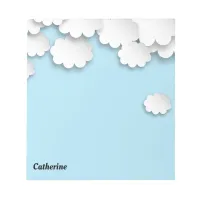 White Clouds Blue Sky Dreamy 3D Paper Cuts Notepad