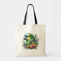 Beautiful Watercolor Amazon Parrot Tote Bag