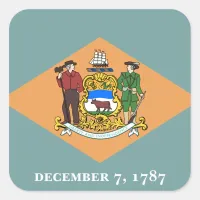 State of Delaware Flag Square Sticker