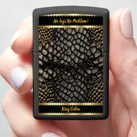 Elegant black and gold skin of a poisonous snake zippo lighter