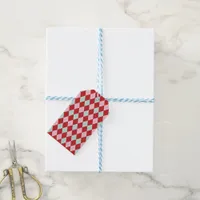 Red Pink & Mint Christmas Argyle Gift Tags