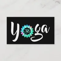** Yoga Instructor Teacher OM  Aum  Lotus Mandala Business Card