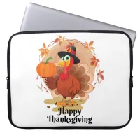 Happy Thanksgiving Typography  Laptop Sleeve