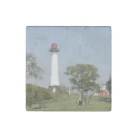 Guiding Lights: Long Beach Lighthouse Serenity Stone Magnet