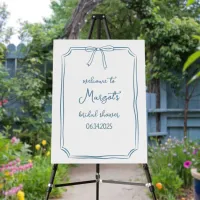 Hand Drawn Bow Coquette Bridal Shower Welcome Sign