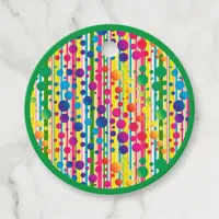 [Beatnik Bubbles] Retro Polka Dot Striped Green Favor Tags