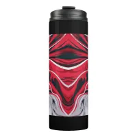 Bold Red, Black & White Marble | Thermal Tumbler