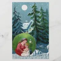 Vintage Christmas Scene Stationery