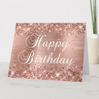 Glittery Rose Gold Foil Happy Birthday from Group Card